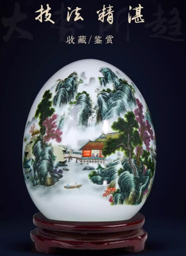 Jingdezhen ceramic egg with various designs