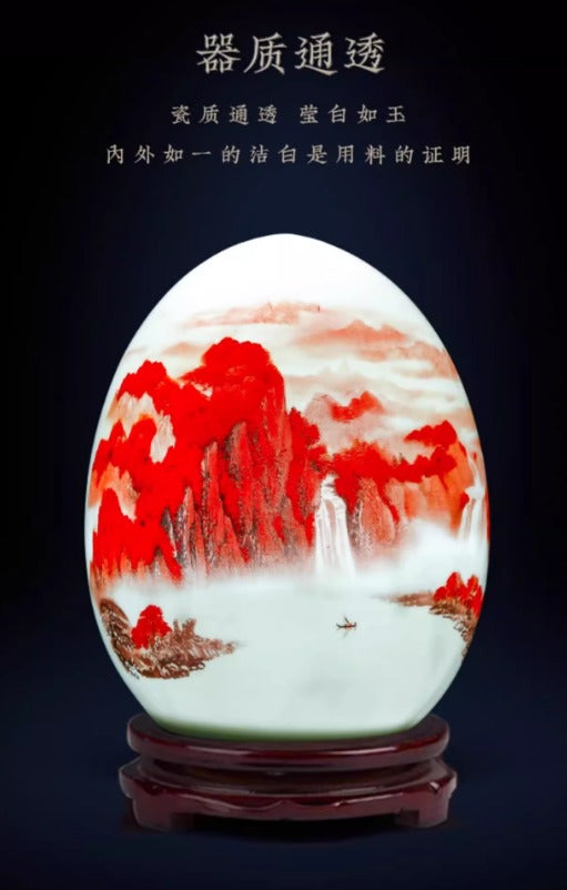 Jingdezhen ceramic egg with various designs