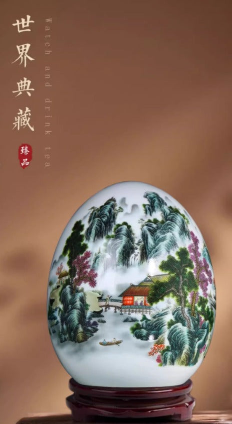 Jingdezhen ceramic egg with various designs