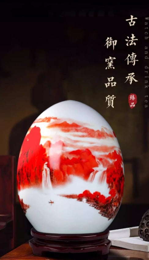 Jingdezhen ceramic egg with various designs