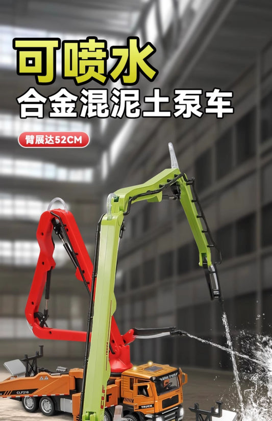 Kids Simulation Concrete Cement Pump Truck Fire  that  Can Spray Water