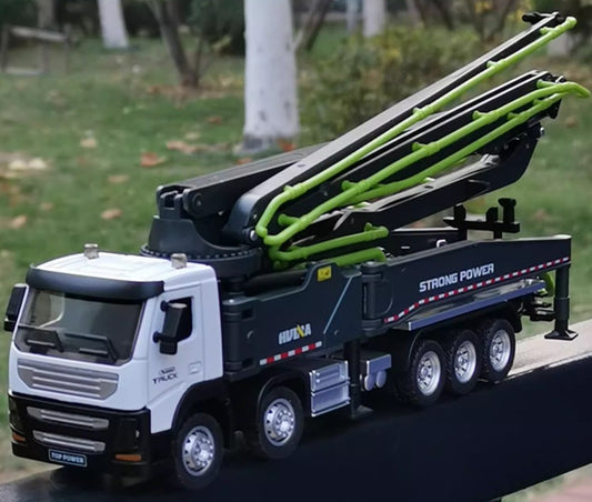 Large alloy cement pump truck model for kids