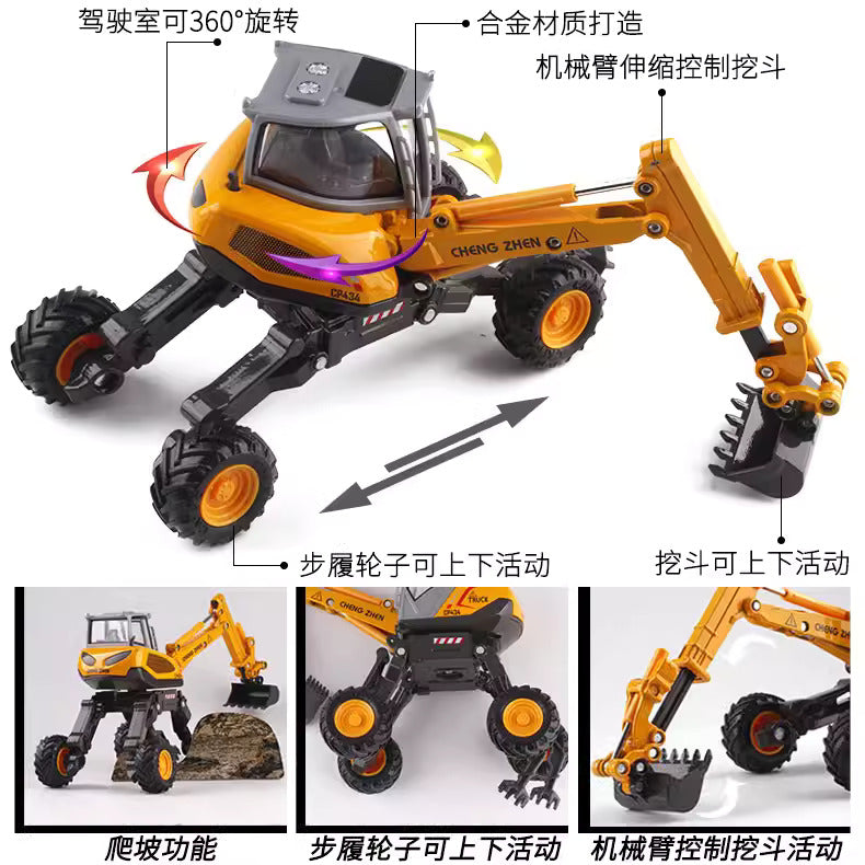 Metal wheel crawler excavator alloy model