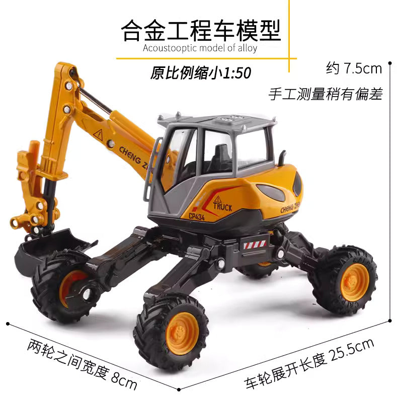 Metal wheel crawler excavator alloy model