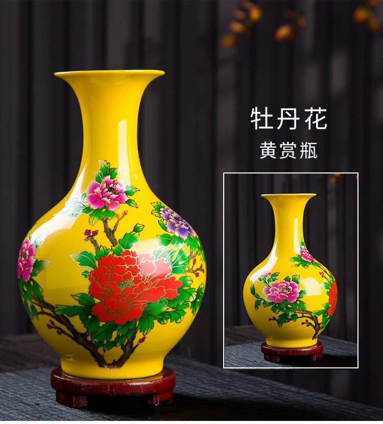 Nice ceramic blue vase with flowers tabletop vase