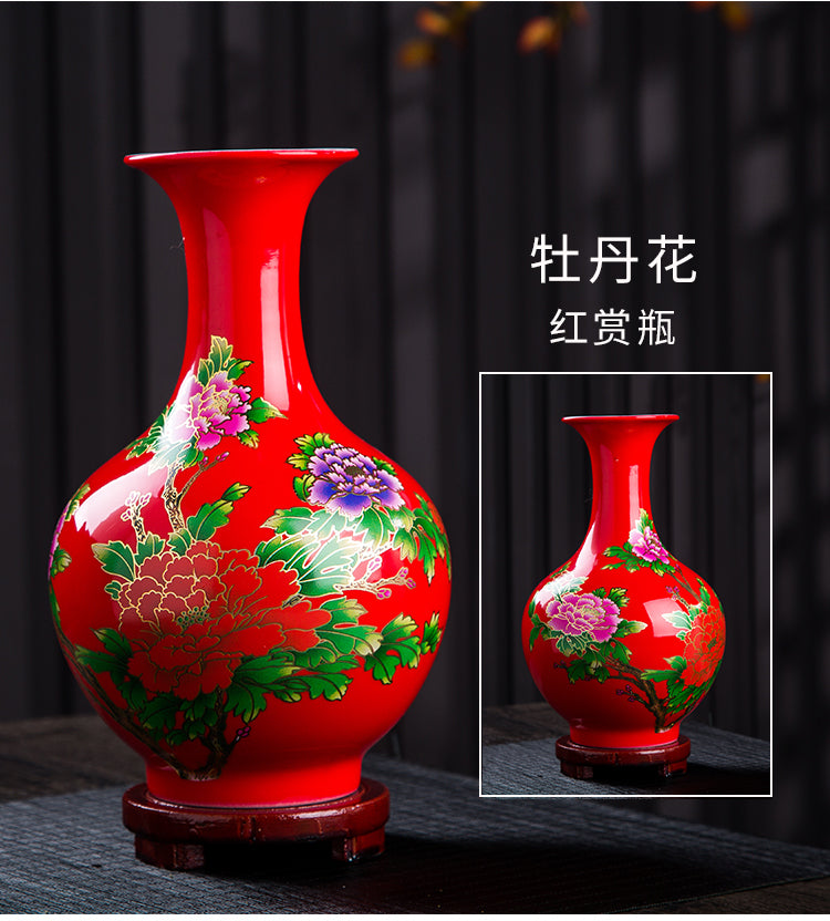 Nice ceramic blue vase with flowers tabletop vase