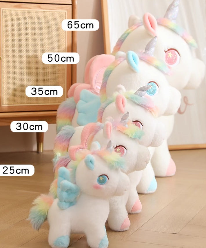 Nice rainbow unicorn studded animal plush.