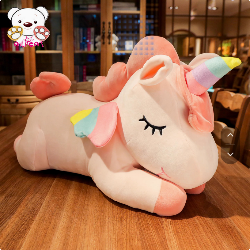 Nice rainbow unicorn studded animal plush.