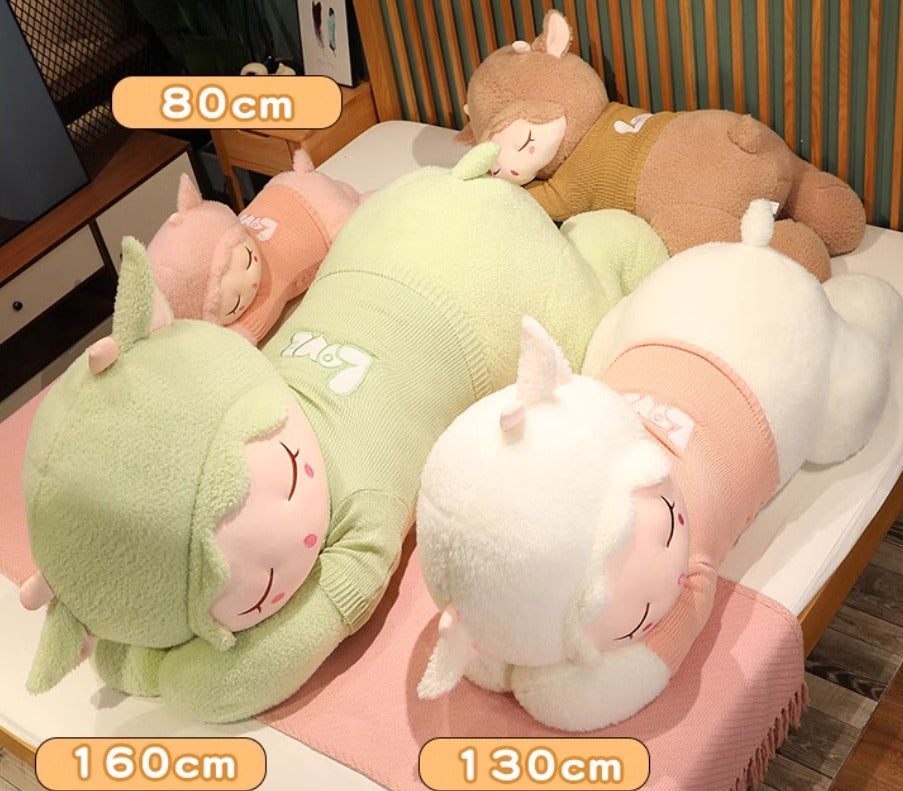 Sleeping goat stuffed animal plush