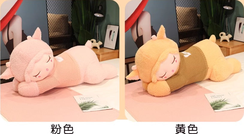Sleeping goat stuffed animal plush