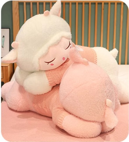 Sleeping goat stuffed animal plush