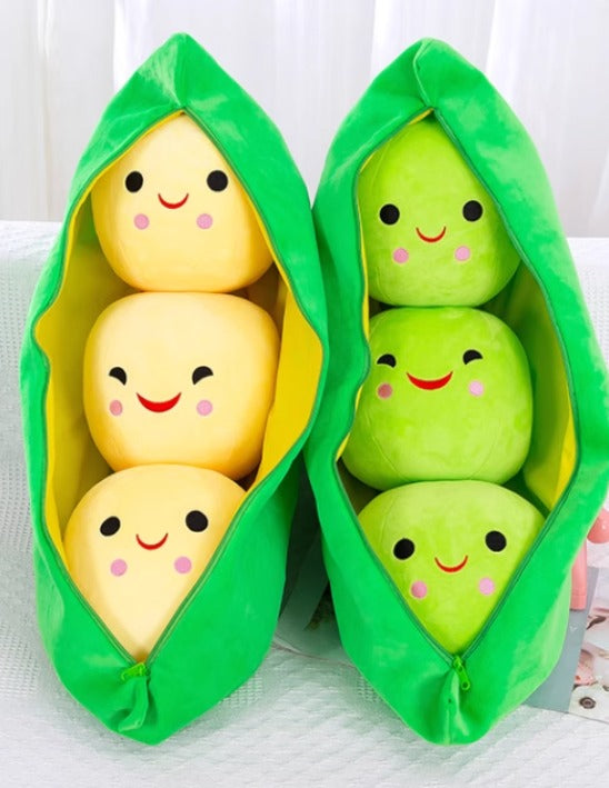 Three peas in a pod stuffed plush toy