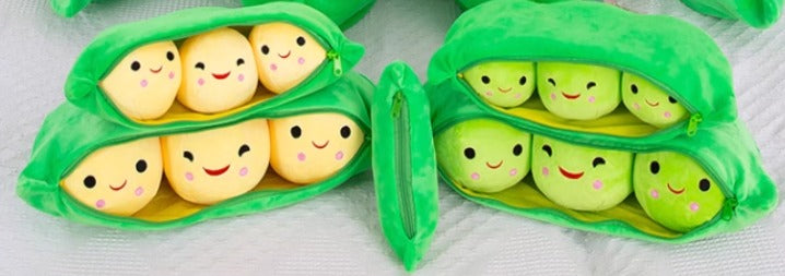 Three peas in a pod stuffed plush toy