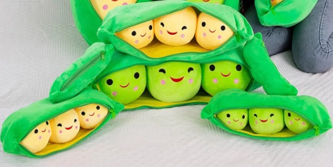 Three peas in a pod stuffed plush toy