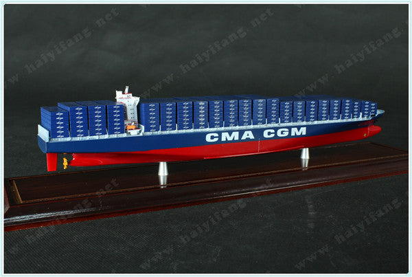 CMA-CGM 35cm shipping container ship model and case